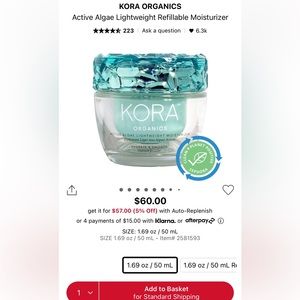 Kora Organics active algae lightweight moisturizer
